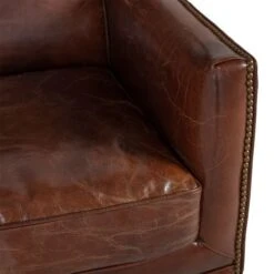 Vintage öronlappsfåtölj Läder Brun 11 Vintage öronlappsfåtölj Läder Brun -Pal Shop 009652 5