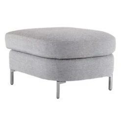 Roma Fotpall Tyg Silver