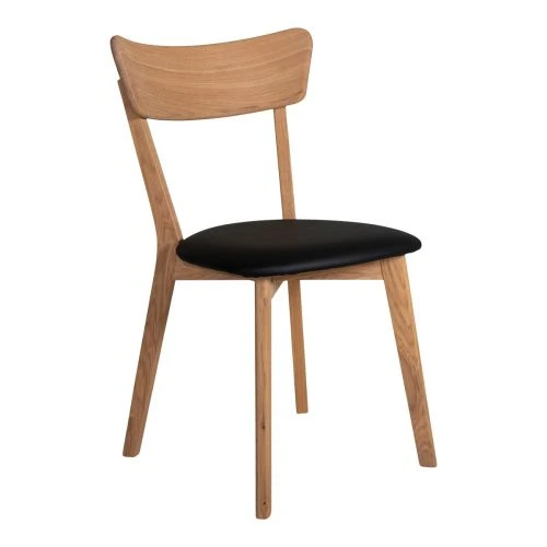 Diana Stol Oljad Ek Med Sits I Svart Konstläder 3 Diana Stol Oljad Ek Med Sits I Svart Konstläder