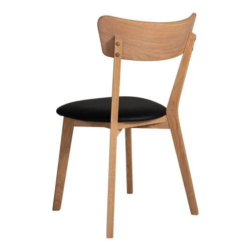 Diana Stol Oljad Ek Med Sits I Svart Konstläder 5 Diana Stol Oljad Ek Med Sits I Svart Konstläder - Bild 3