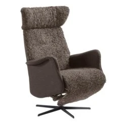 Cruze Fåtölj & Pall Fårskinn Nougat