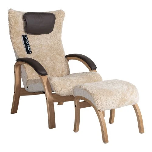 Easy Fåtölj Med Pall I Fårskinn Sand 3 Easy Fåtölj Med Pall I Fårskinn Sand