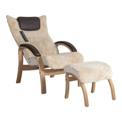 Easy Fåtölj Med Pall I Fårskinn Sand 4 Easy Fåtölj Med Pall I Fårskinn Sand - Bild 2