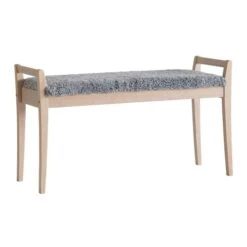 Meja Bänk Vitoljad Ek Fårskinn Ljusgrå