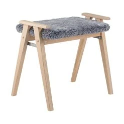 Alme Pall Vitoljad Ek Fårskinn Ljusgrå