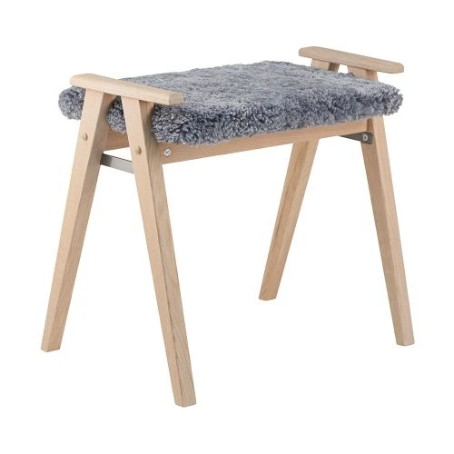 Alme Pall Vitoljad Ek Fårskinn Ljusgrå -Pal Shop 021482