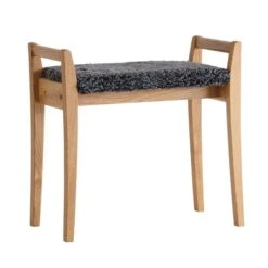 Meja Pall Oljad Ek Fårskinn Mörkgrå