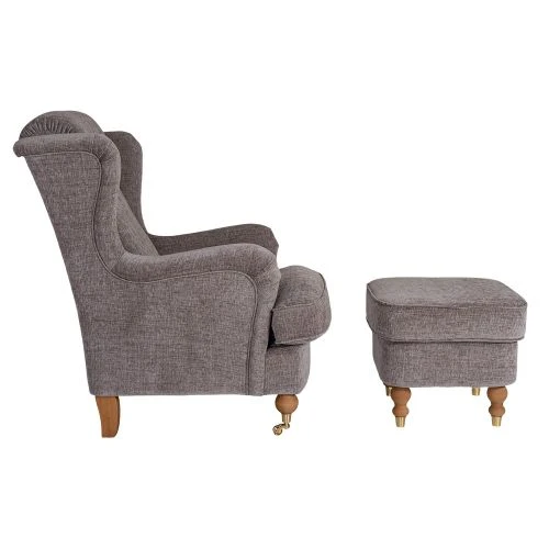 Edgar Fåtölj Med Pall Tyg Grå 4 Edgar Fåtölj Med Pall Tyg Grå - Bild 2