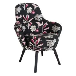 Gaga Fåtölj Tyg Svart Mönstrat