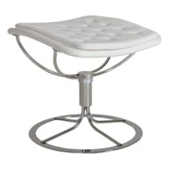 Jetson 69 Fotpall Läder Vit