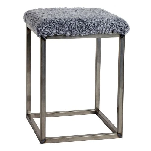 Palle Pall Fårskinn Grå 35x35 Cm 3 Palle Pall Fårskinn Grå 35x35 Cm