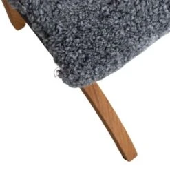 Enzo Fåtölj Med Pall Fårskinn Grå Och Fot I Ek -Pal Shop 023077 enzo 6