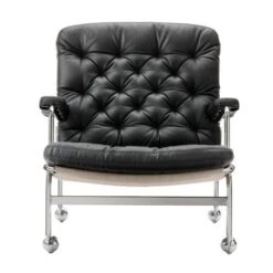 Karin 73 Fåtölj Läder Elmosoft Svart
