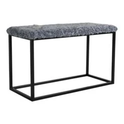 Palle Pall Metall Och Fårskinn Grå 80X35