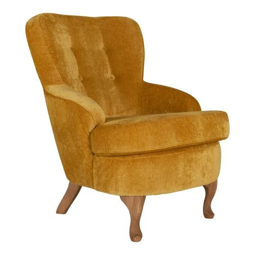 Elin Fåtölj Tyg Gul/ Ek Natur 3 Elin Fåtölj Tyg Gul/ Ek Natur