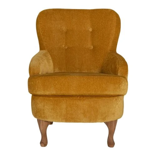 Elin Fåtölj Tyg Gul/ Ek Natur 4 Elin Fåtölj Tyg Gul/ Ek Natur - Bild 2