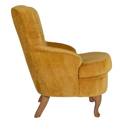 Elin Fåtölj Tyg Gul/ Ek Natur 5 Elin Fåtölj Tyg Gul/ Ek Natur - Bild 3