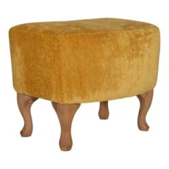 Elin Fotpall Tyg Gul/ Ek Natur