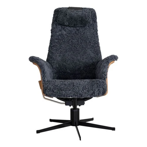 Finess Fåtölj Fårskinn Mörkgrå 4 Finess Fåtölj Fårskinn Mörkgrå - Bild 3