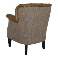 Evanton Fåtölj Läder Brun/ulltyg Melerad -Pal Shop 024047 evanton 4