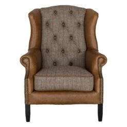 Wing Fåtölj Läder Brun/ulltyg Melerad -Pal Shop 024048 wing 3