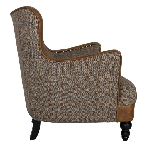 Errol Fåtölj Ulltyg Melerad/ Läder Brun 4 Errol Fåtölj Ulltyg Melerad/ Läder Brun - Bild 2