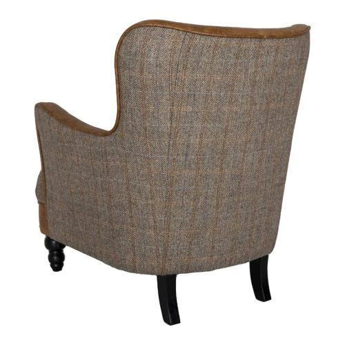 Errol Fåtölj Ulltyg Melerad/ Läder Brun 6 Errol Fåtölj Ulltyg Melerad/ Läder Brun - Bild 4