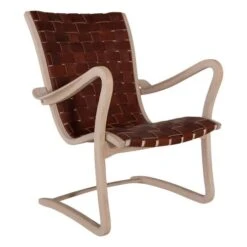 Drängen Fåtölj Vitpigmenterad Ek/läder Konjak