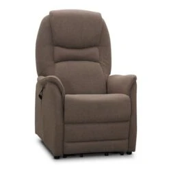 Oslo Reclinerfåtölj Elstyrd Lift-up Tyg Ljusbrun