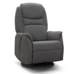 Oslo Reclinerfåtölj Elstyrd Snurrfunktion Och Lift-up Tyg Grå