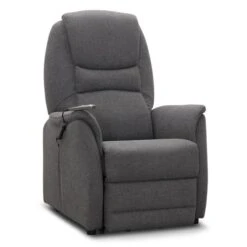 Oslo XL Reclinerfåtölj Elstyrd Lift-up Tyg Grå