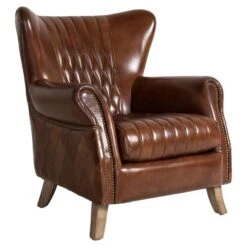 Vintage Bugatti Fåtölj Läder Brun