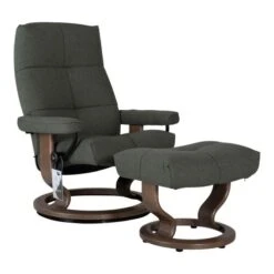 Stressless David M Fåtölj Med Pall Tyg Grön