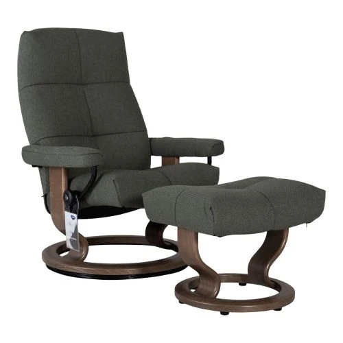 Stressless David M Fåtölj Med Pall Tyg Grön 3 Stressless David M Fåtölj Med Pall Tyg Grön