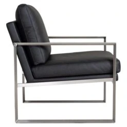 Tozer Fåtölj Skinn Svart/ben Stål -Pal Shop 024406 tozer 3