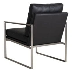 Tozer Fåtölj Skinn Svart/ben Stål -Pal Shop 024406 tozer 4