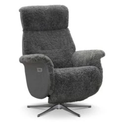 Lissabon Elstyrd Reclinerfåtölj Fårskinn Ljusgrå