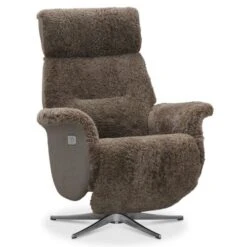Lissabon Elstyrd Reclinerfåtölj Fårskinn Beige/brun