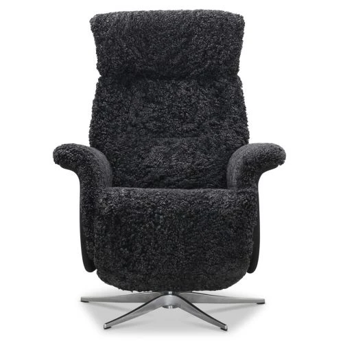 Lissabon Elstyrd Reclinerfåtölj Fårskinn Mörkgrå 8 Lissabon Elstyrd Reclinerfåtölj Fårskinn Mörkgrå - Bild 6