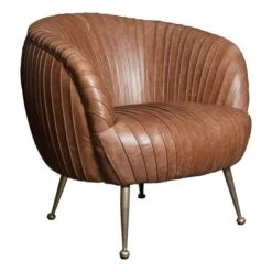 Perugia Fåtölj Läder Brun