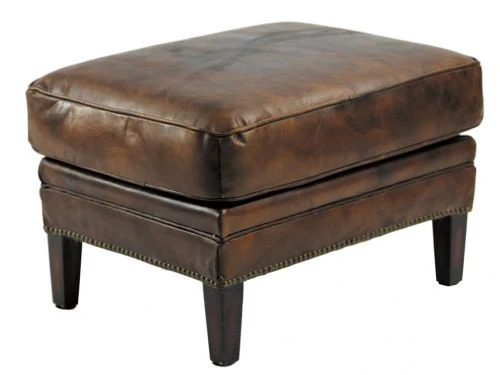 Vintage Fotpall Läder Brun 3 Vintage Fotpall Läder Brun
