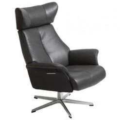 Air Snurrfåtölj Läder Svart