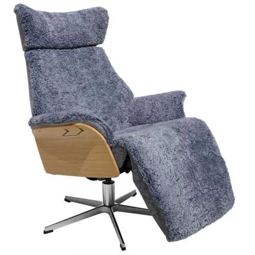 Air Snurrfåtölj Med Fotstöd Fårskinn Grå 4 Air Snurrfåtölj Med Fotstöd Fårskinn Grå - Bild 2