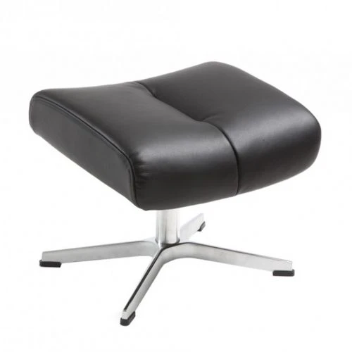 Air Fotpall Svart Läder Låg 3 Air Fotpall Svart Läder Låg