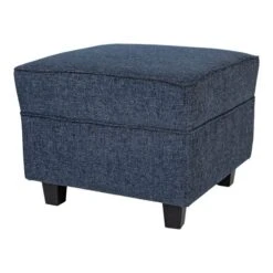 Duo Fotpall Tyg Blå