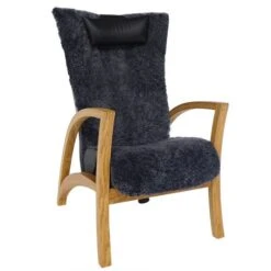 Focus Fåtölj Med Pall Fårskinn Koks Ekben -Pal Shop focus f t lj 017418 2 1