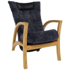 Focus Fåtölj Med Pall Fårskinn Koks Ekben -Pal Shop focus f t lj 017418 3 1