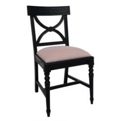 Gustavian Stol Svart/rosa