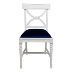 Gustavian Stol Vit/blå