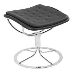 Jetson 69 Fotpall Läder Svart